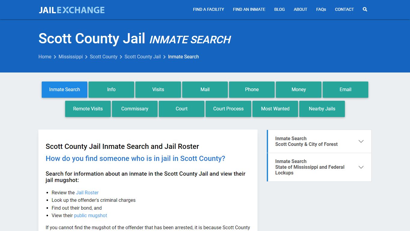 Inmate Search: Roster & Mugshots - Scott County Jail, MS